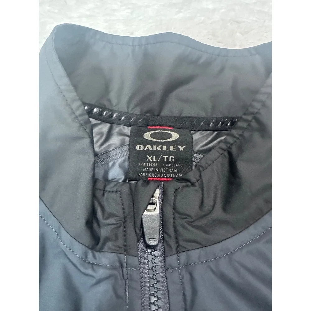 Oakley Mens Lightweight Windbreaker Jacket Black/Gray Full Zip‎ Size XL